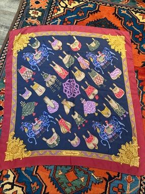 Vintage 1990's Salvatore Ferragamo silk scarf